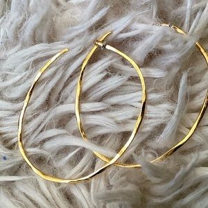 Hammered Gold Hoop Earrings